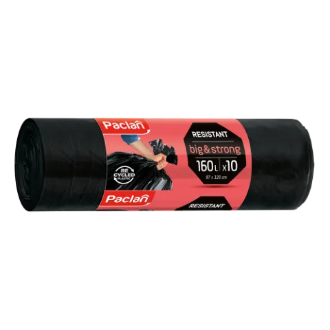 Paclan Big&Strong fekete szemeteszsák 160l (*10zsák) 87cm*120cm 30my termékhez kapcsolódó kép