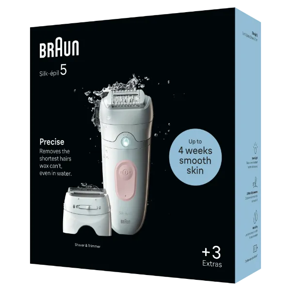 Braun Silk·épil 5, Epilátor az Egyszerű Szőrtelenítéshez, 5-030, Fehér/flamingó rózsaszín termékhez kapcsolódó kép
