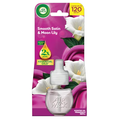 Air Wick elektromos légfrissítő utántöltő 19ml Bársonyos Szatén és Éji Liliom termékhez kapcsolódó kép