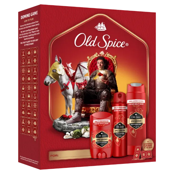Old Spice Knight Ajándékszett Epic Legend Stift Dezodorral, Spray-vel és Tusfürdővel termékhez kapcsolódó kép