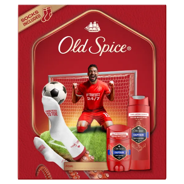 Old Spice Footballer Ajándékszett Captain Stift Dezodorral, Tusfürdővel és Zoknival termékhez kapcsolódó kép