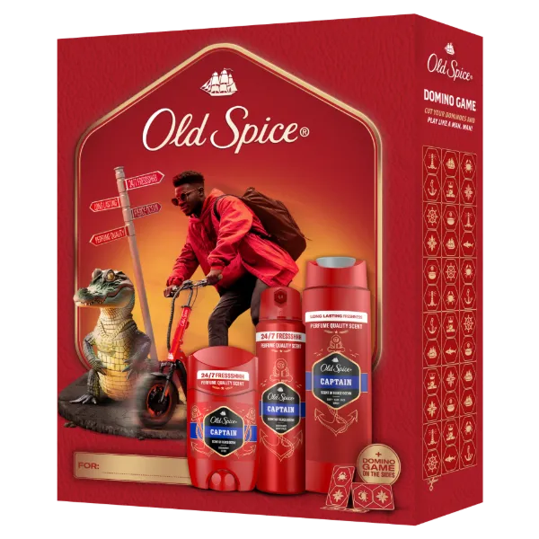 Old Spice Ajándékszett Captain Stift Dezodorral, Spray-vel és Tusfürdővel termékhez kapcsolódó kép