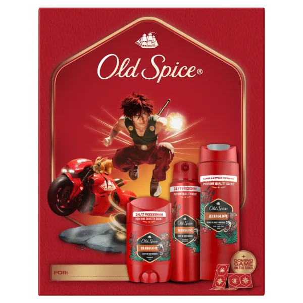 Old Spice Anime Ajándékszett Bearglove Stift Dezodorral, Spray-vel és Tusfürdővel termékhez kapcsolódó kép