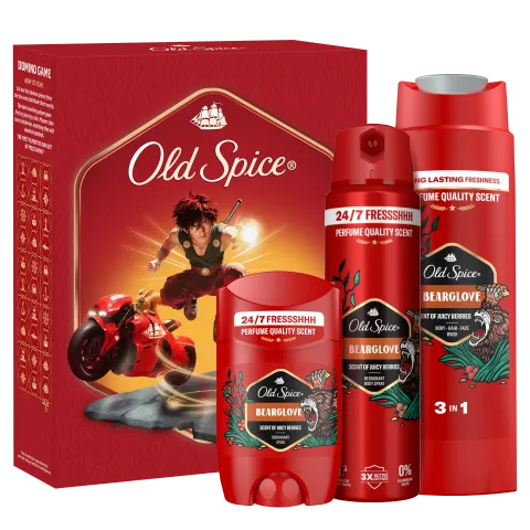 Old Spice Anime Ajándékszett Bearglove Stift Dezodorral, Spray-vel és Tusfürdővel termékhez kapcsolódó kép