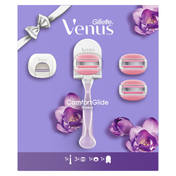 Venus ComfortGlide Breeze Női Borotva – 3 db Borotvabetét + Zuhanyzóban Rögzíthető Tartó+Pengefedél termékhez kapcsolódó kép