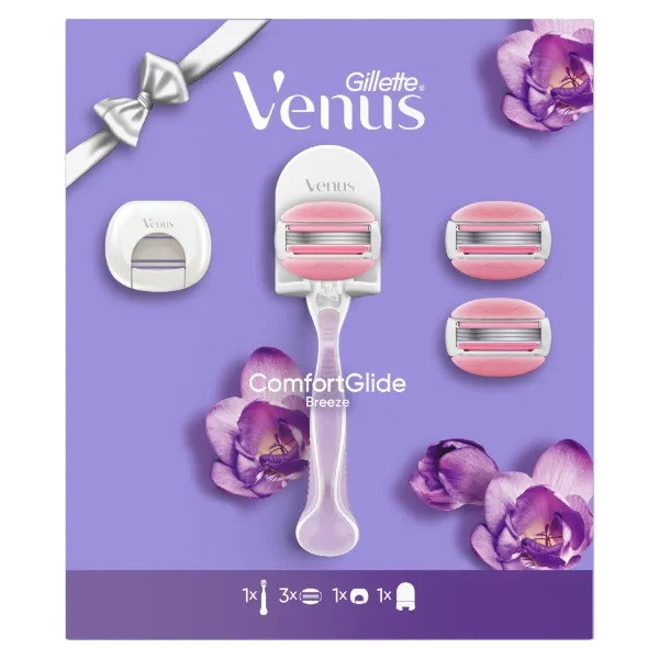 Venus ComfortGlide Breeze Női Borotva – 3 db Borotvabetét + Zuhanyzóban Rögzíthető Tartó+Pengefedél termékhez kapcsolódó kép