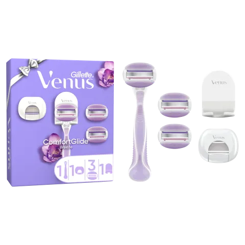 Venus ComfortGlide Breeze Női Borotva – 3 db Borotvabetét + Zuhanyzóban Rögzíthető Tartó+Pengefedél termékhez kapcsolódó kép