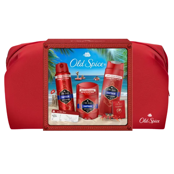 Old Spice Captain Ajándékszett Kozmetikai Táskában Stift Dezodorral, Spray-vel és Tusfürdővel termékhez kapcsolódó kép