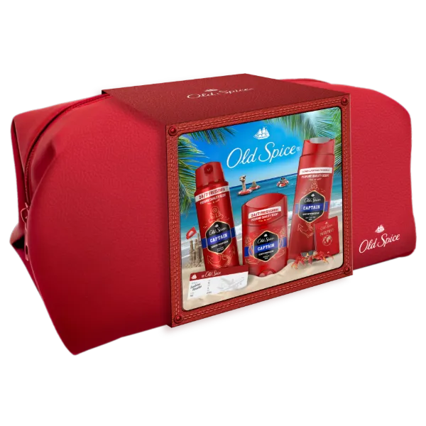 Old Spice Captain Ajándékszett Kozmetikai Táskában Stift Dezodorral, Spray-vel és Tusfürdővel termékhez kapcsolódó kép