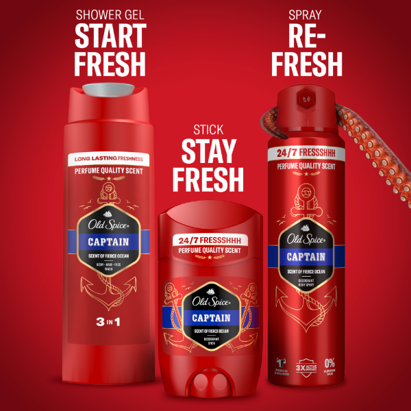 Old Spice Captain Ajándékszett Kozmetikai Táskában Stift Dezodorral, Spray-vel és Tusfürdővel termékhez kapcsolódó kép