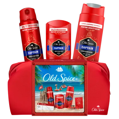 Old Spice Captain Ajándékszett Kozmetikai Táskában Stift Dezodorral, Spray-vel és Tusfürdővel termékhez kapcsolódó kép