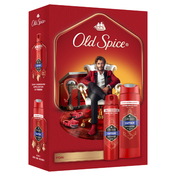 Old Spice Gentleman Ajándékszett Captain Deo Spray-vel és Tusfürdővel termékhez kapcsolódó kép