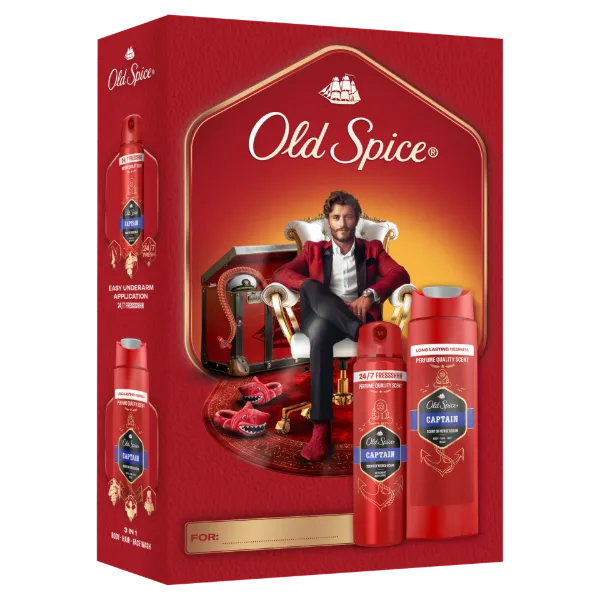 Old Spice Gentleman Ajándékszett Captain Deo Spray-vel és Tusfürdővel termékhez kapcsolódó kép