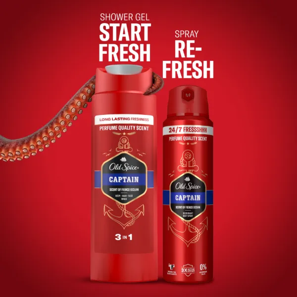 Old Spice Gentleman Ajándékszett Captain Deo Spray-vel és Tusfürdővel termékhez kapcsolódó kép