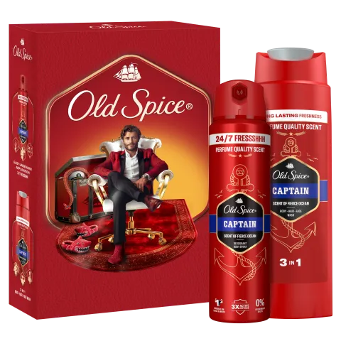 Old Spice Gentleman Ajándékszett Captain Deo Spray-vel és Tusfürdővel termékhez kapcsolódó kép