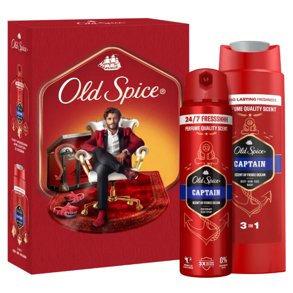 Old Spice Gentleman Ajándékszett Captain Deo Spray-vel és Tusfürdővel termékhez kapcsolódó kép