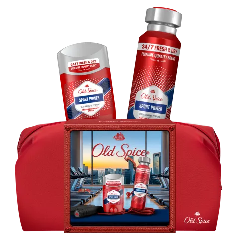 Old Spice Sport Power Ajándékszett Kozmetikai Táskában Izzadásgátló Stift Dezodorral és Spray-vel termékhez kapcsolódó kép