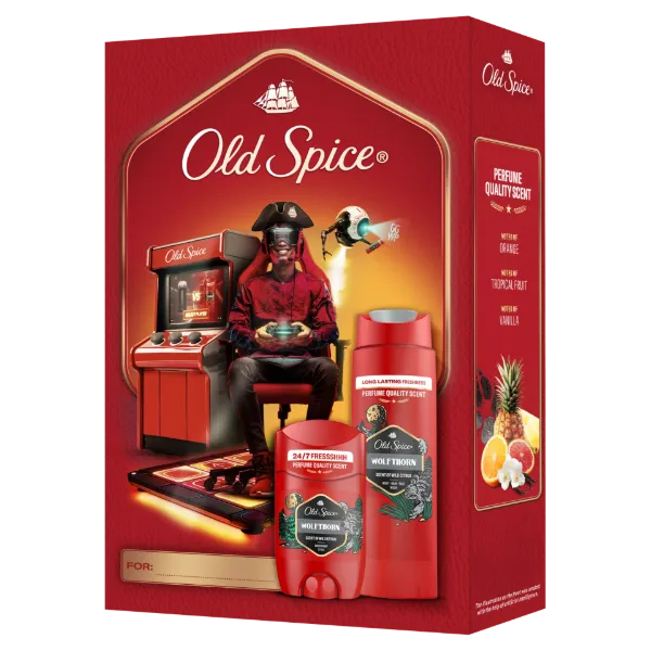 Old Spice Gamer Ajándékszett Wolfthorn Stift Dezodorral és Tusfürdővel termékhez kapcsolódó kép