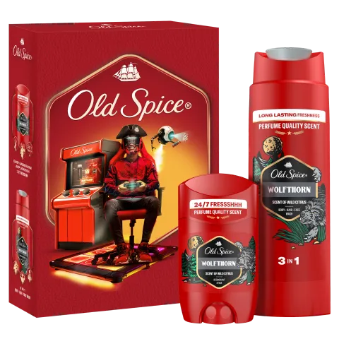 Old Spice Gamer Ajándékszett Wolfthorn Stift Dezodorral és Tusfürdővel termékhez kapcsolódó kép