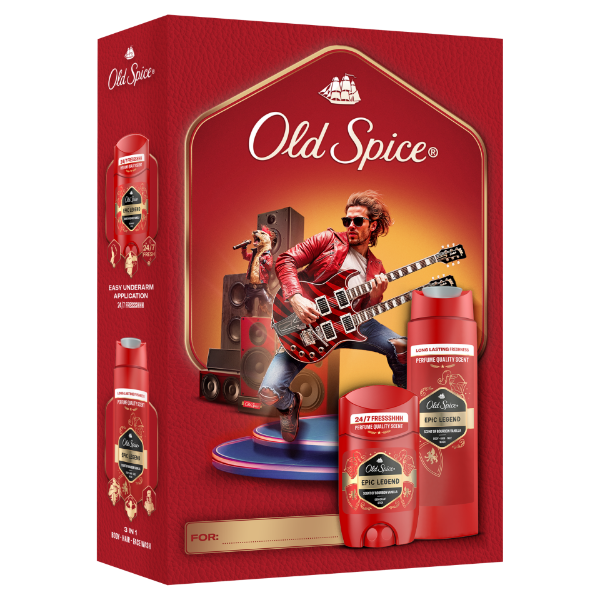 Old Spice Rockstar Ajándékszett Epic Legend Stift Dezodorral és Tusfürdővel termékhez kapcsolódó kép