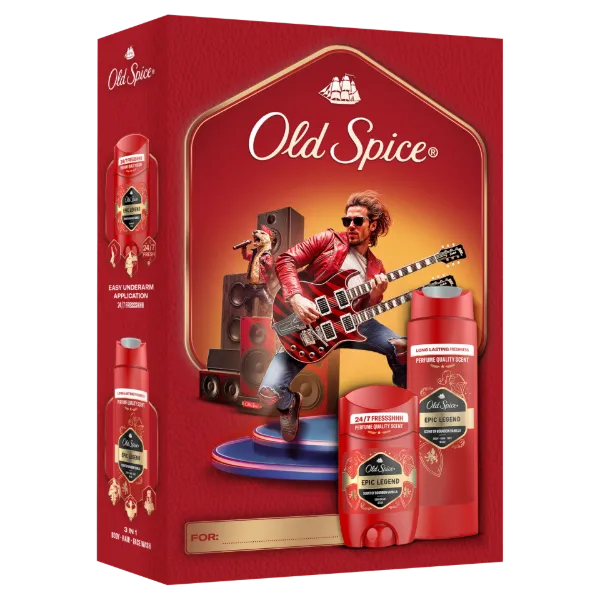 Old Spice Rockstar Ajándékszett Epic Legend Stift Dezodorral és Tusfürdővel termékhez kapcsolódó kép