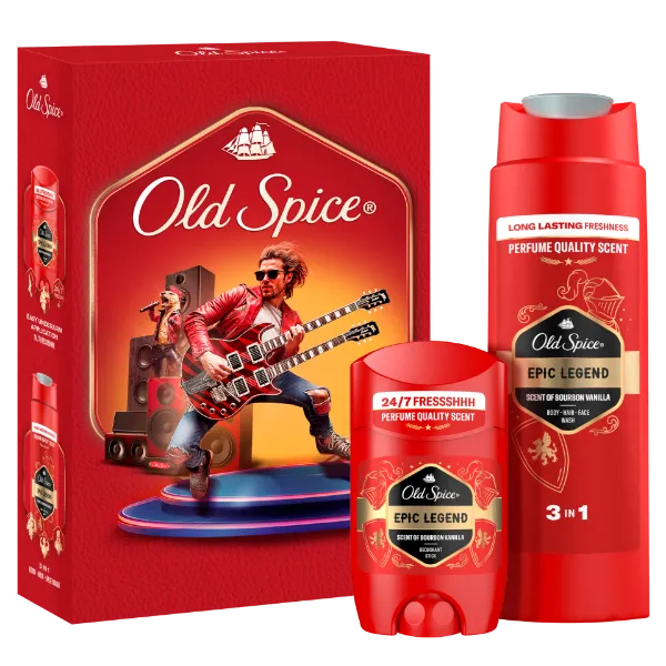 Old Spice Rockstar Ajándékszett Epic Legend Stift Dezodorral és Tusfürdővel termékhez kapcsolódó kép