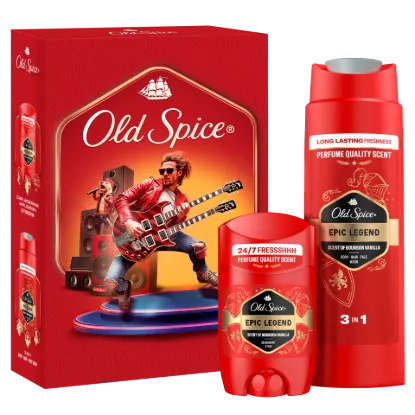 Old Spice Rockstar Ajándékszett Epic Legend Stift Dezodorral és Tusfürdővel termékhez kapcsolódó kép