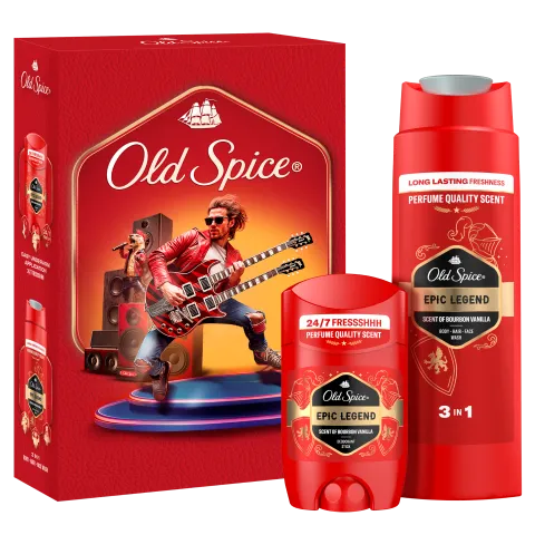 Old Spice Rockstar Ajándékszett Epic Legend Stift Dezodorral és Tusfürdővel termékhez kapcsolódó kép