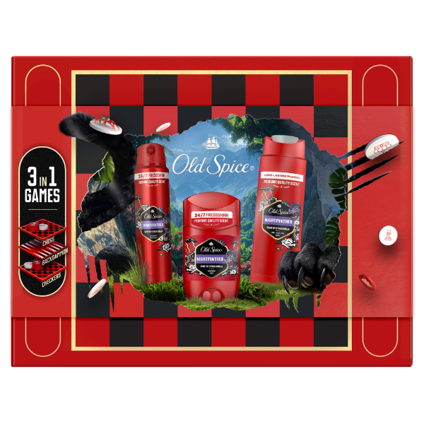 Old Spice Gamebox Ajándékszett Night Panther Stift Dezodorral, Spray-vel és Tusfürdővel termékhez kapcsolódó kép