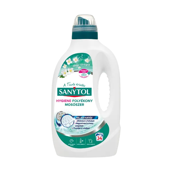 Sanytol Fehér Virágok Hygiene folyékony mosószer 34 mosás 1,70 l termékhez kapcsolódó kép