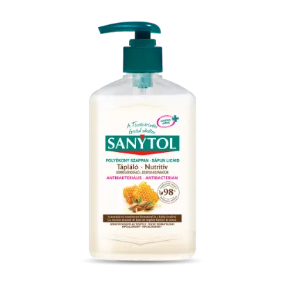 Sanytol Antibakteriális Folyékony Szappan Mandulatej és méhpempő 250ml termékhez kapcsolódó kép