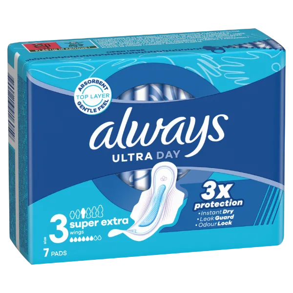 Always Ultra Super Extra Egészségügyi Betét (3-as Méret) Szárnyas Betét x 7] termékhez kapcsolódó kép