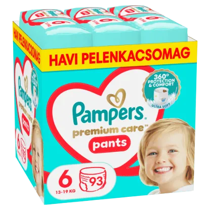 Pampers Premium Care Bugyipelenka - havi pelenkacsomag, Méret: 6, 93 db, 13kg-19kg termékhez kapcsolódó kép