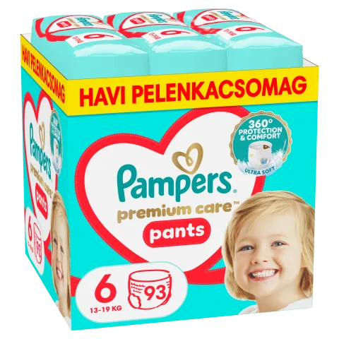 Pampers Premium Care Bugyipelenka - havi pelenkacsomag, Méret: 6, 93 db, 13kg-19kg termékhez kapcsolódó kép