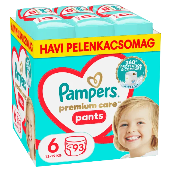 Pampers Premium Care Bugyipelenka - havi pelenkacsomag, Méret: 6, 93 db, 13kg-19kg termékhez kapcsolódó kép