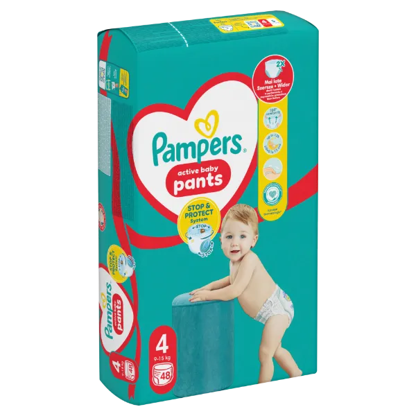 Pampers Pants Bugyipelenka, Méret: 4, 48 db pelenka, 9kg-15kg termékhez kapcsolódó kép