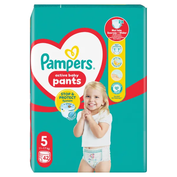 Pampers Pants Bugyipelenka, Méret: 5, 42 db pelenka, 12kg-17kg termékhez kapcsolódó kép