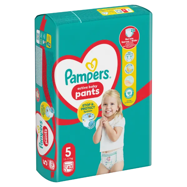 Pampers Pants Bugyipelenka, Méret: 5, 42 db pelenka, 12kg-17kg termékhez kapcsolódó kép