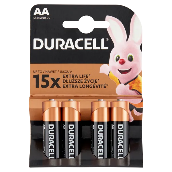Duracell AA LR6/MN1500 alkáli elemek 4 db termékhez kapcsolódó kép
