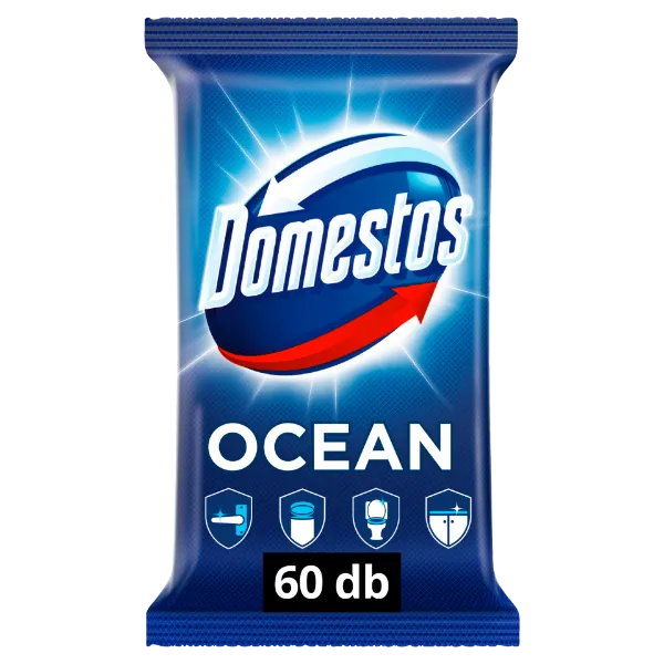Domestos Ocean Fresh fertőtlenítő törlőkendő 60 db termékhez kapcsolódó kép