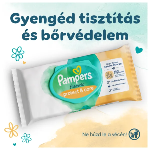 Pampers Harmonie Protect & Care Nedves Törlőkendő, 1 Csomag = 44 db Törlőkendő termékhez kapcsolódó kép