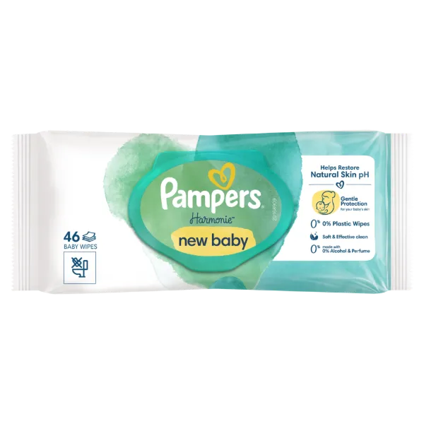 Pampers Harmonie New Baby Nedves Törlőkendő, 1 csomag = 46 db Törlőkendő termékhez kapcsolódó kép