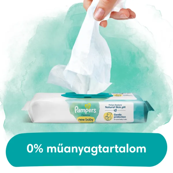 Pampers Harmonie New Baby Nedves Törlőkendő, 1 csomag = 46 db Törlőkendő termékhez kapcsolódó kép