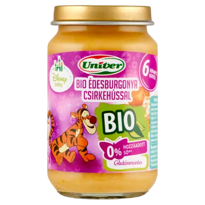 Univer Disney Baby bio édesburgonya csirkehússal bébiétel 6 hónapos kortól 163 g termékhez kapcsolódó kép