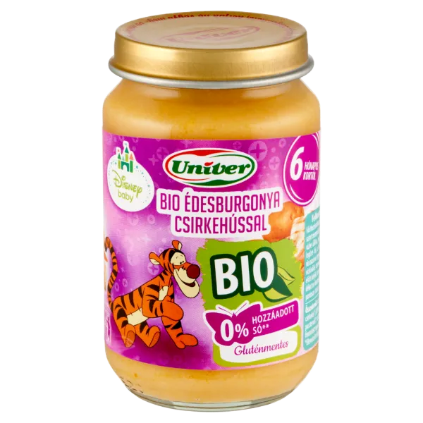 Univer Disney Baby bio édesburgonya csirkehússal bébiétel 6 hónapos kortól 163 g termékhez kapcsolódó kép