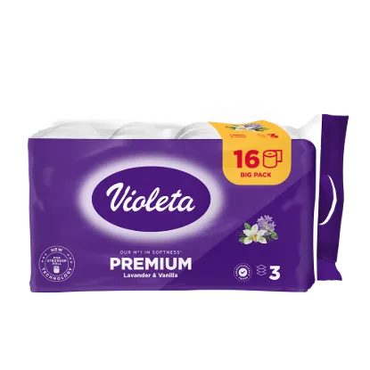 Violeta toalettpapír prémium 3 réteg/16 tekercs Levendula-vanília termékhez kapcsolódó kép