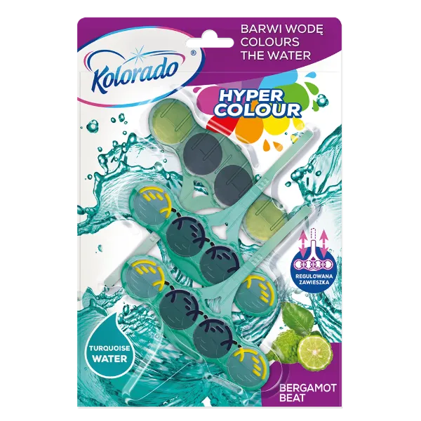 Kolorado Hyper Colour TRIO kosaras toalett block 3x45g Bergamot Beat termékhez kapcsolódó kép