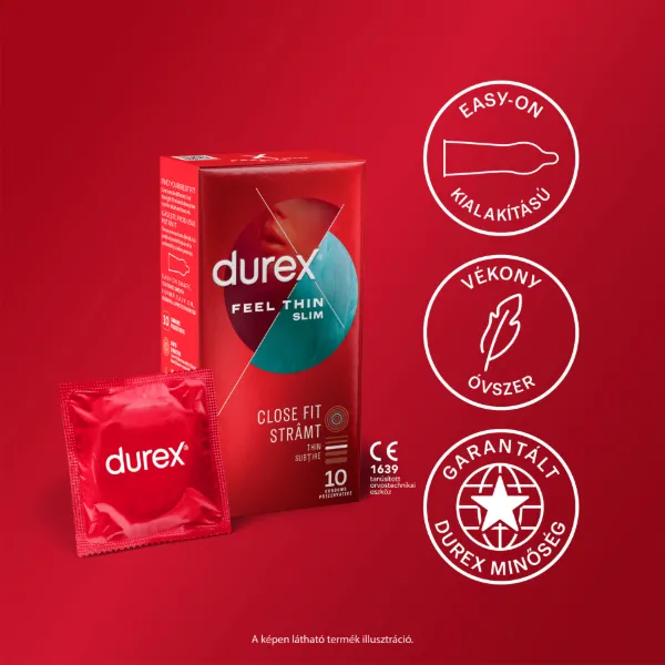 Durex Feel Thin Slim óvszer 10 db termékhez kapcsolódó kép
