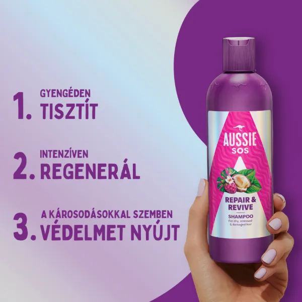 Aussie SOS Repair & Revive Sampon 300ml Száraz, Igénybevett, Károsodott Hajra termékhez kapcsolódó kép