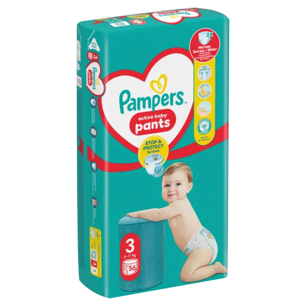 Pampers Pants Bugyipelenka, Méret: 3, 56 db pelenka, 6kg-11kg termékhez kapcsolódó kép